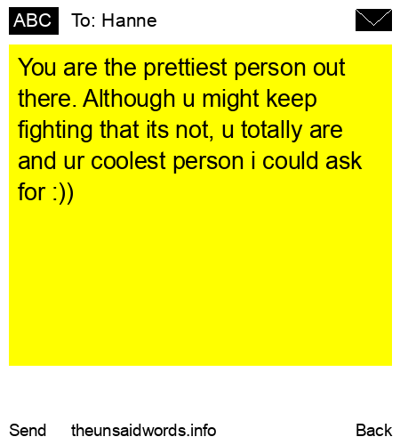 unsent message to Hanne