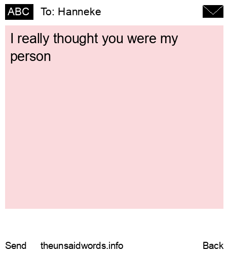 unsent message to Hanneke