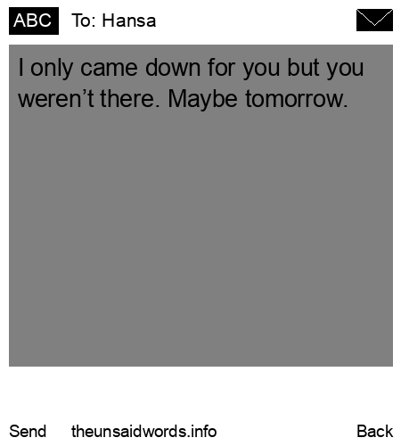 unsent message to Hansa