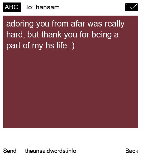 unsent message to hansam