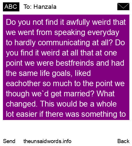 unsent message to Hanzala