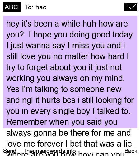 unsent message to hao