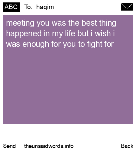 unsent message to  haqim