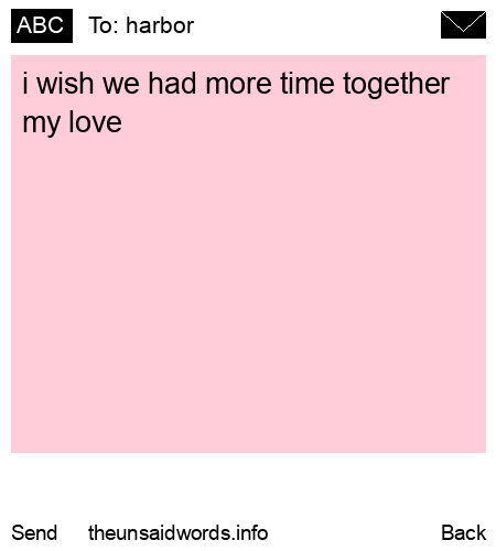 unsent message to harbor