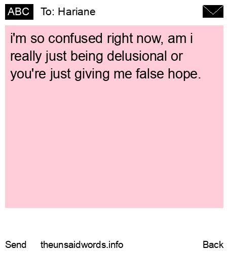 unsent message to Hariane