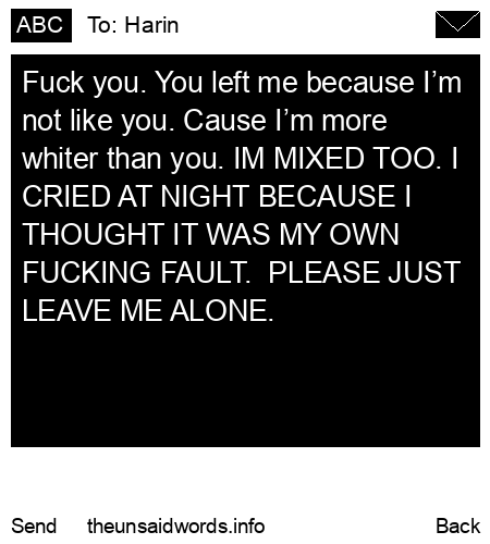 unsent message to Harin