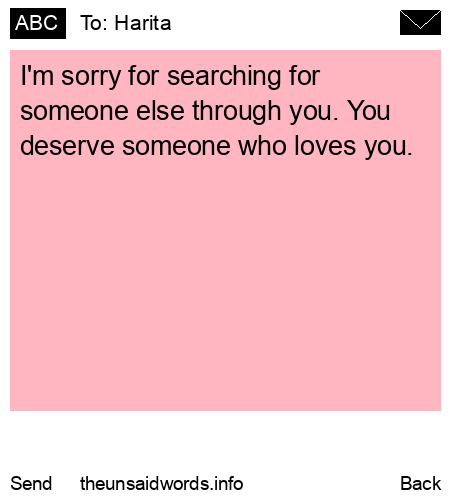 unsent message to Harita
