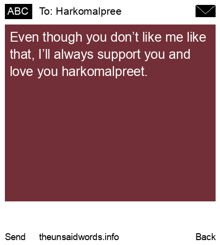 unsent message to Harkomalpree