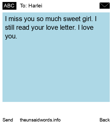 unsent message to Harlei