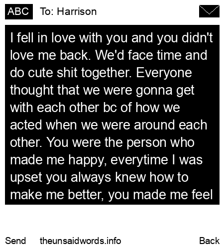 unsent message to Harrison