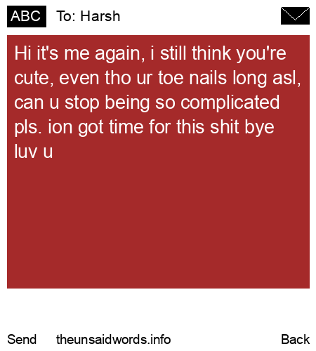 unsent message to Harsh