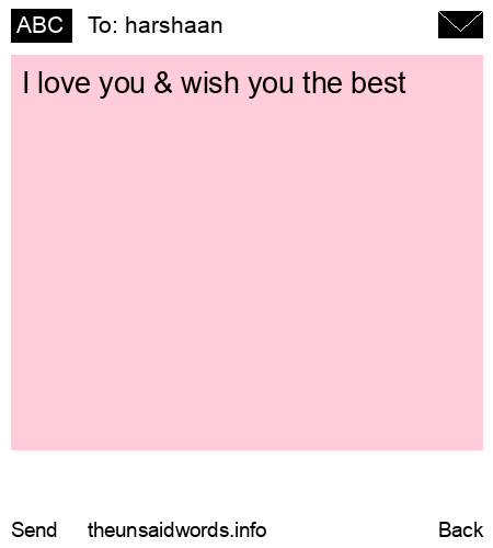 unsent message to harshaan