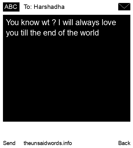 unsent message to Harshadha