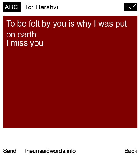unsent message to Harshvi