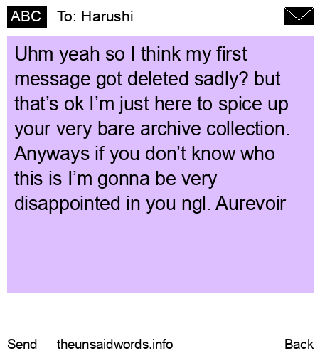 unsent message to Harushi