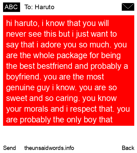 unsent message to Haruto