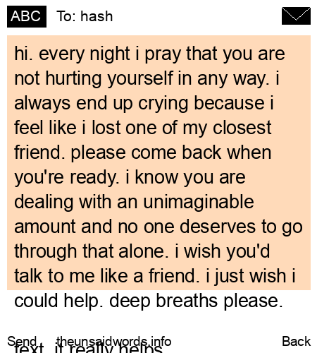 unsent message to hash
