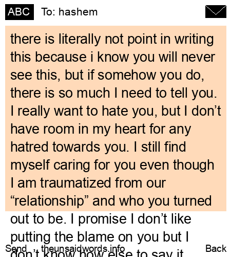unsent message to hashem