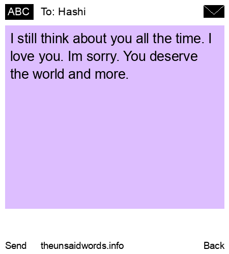 unsent message to Hashi