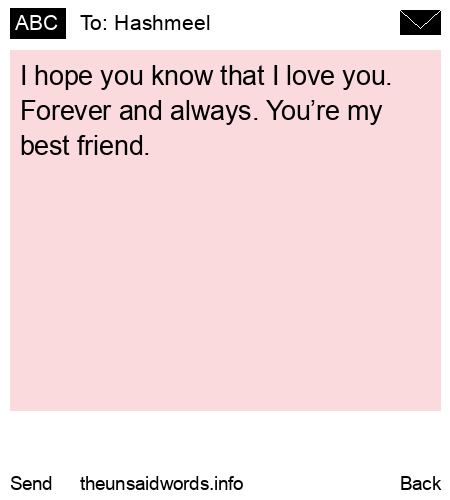 unsent message to Hashmeel