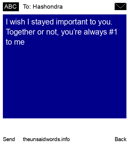 unsent message to Hashondra 