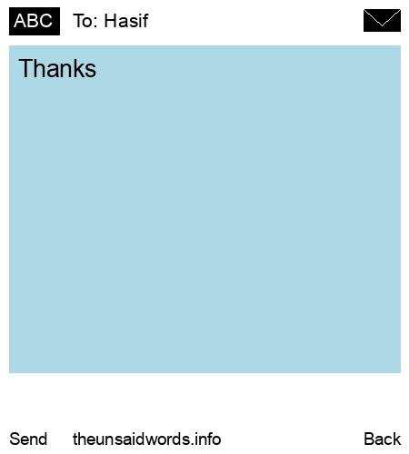 unsent message to Hasif