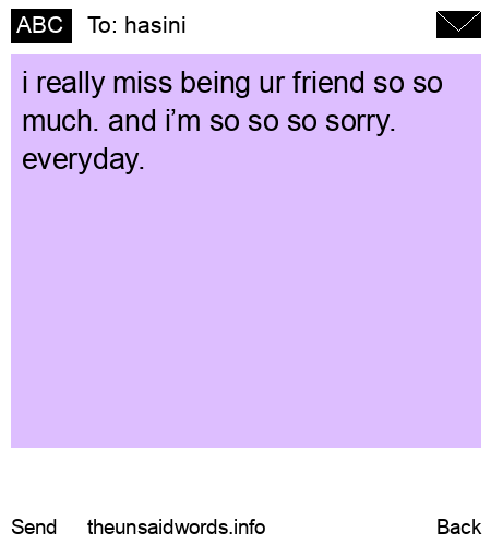 unsent message to hasini