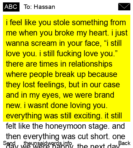 unsent message to Hassan
