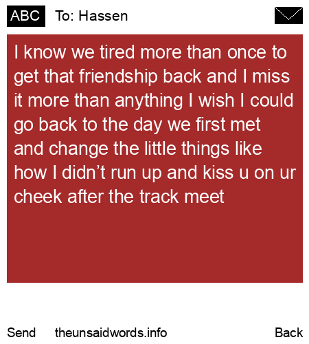 unsent message to Hassen