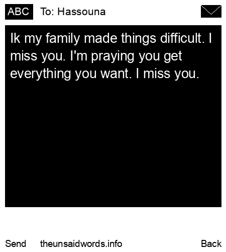 unsent message to Hassouna