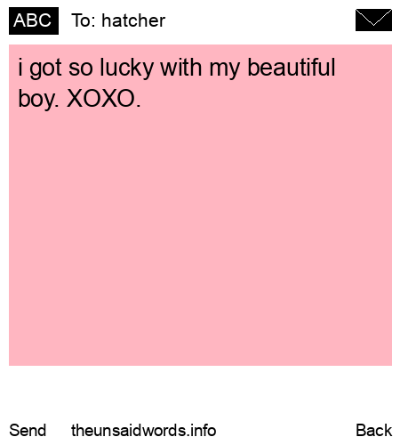 unsent message to hatcher