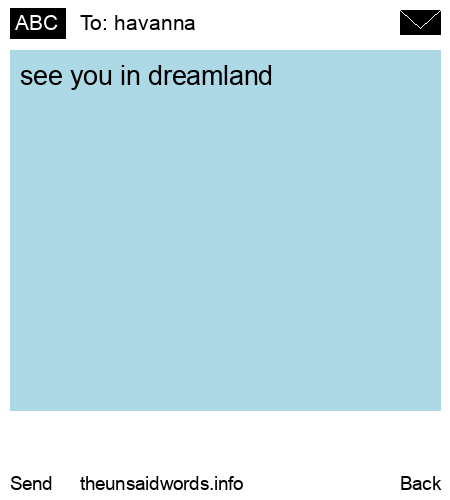 unsent message to havanna