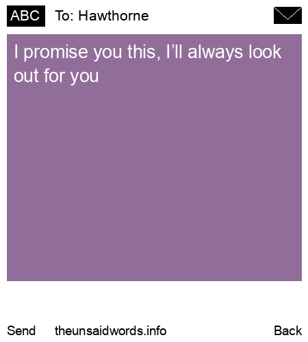 unsent message to Hawthorne 