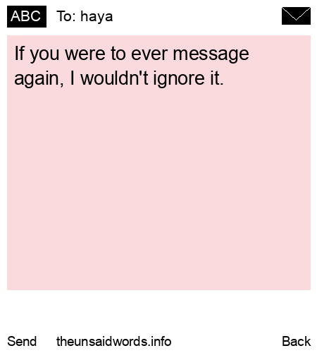 unsent message to haya