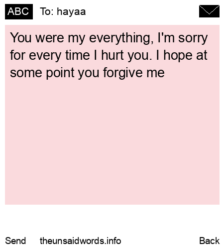 unsent message to hayaa