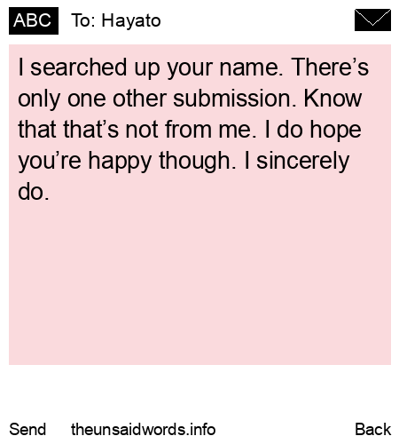 unsent message to Hayato