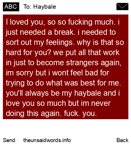 unsent message to Haybale
