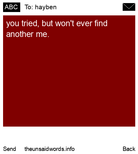 unsent message to hayben