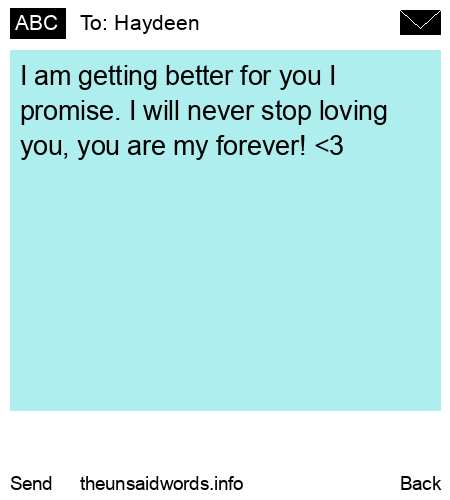 unsent message to Haydeen