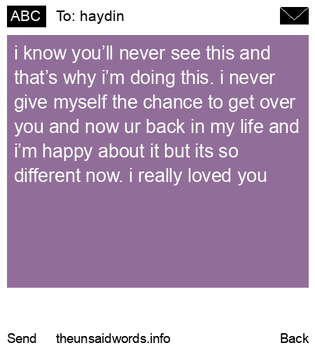 unsent message to haydin