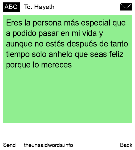 unsent message to Hayeth