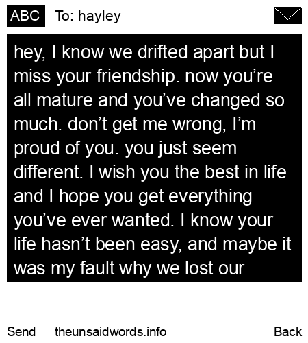 unsent message to hayley