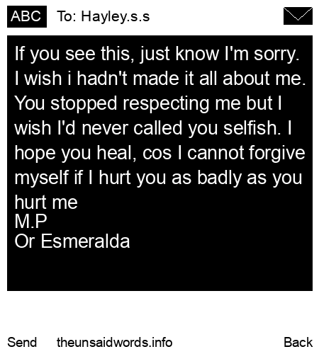 unsent message to Hayley.s.s