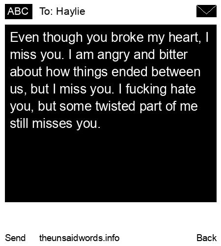 unsent message to Haylie