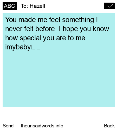 unsent message to Hazell