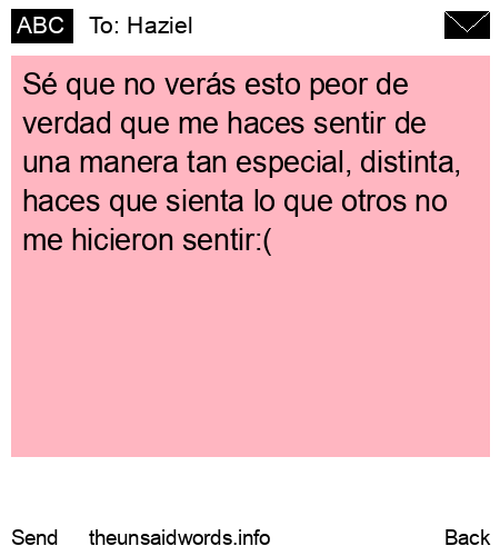 unsent message to Haziel