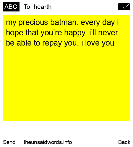 unsent message to hearth