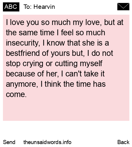 unsent message to Hearvin