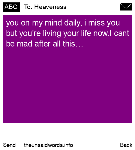 unsent message to Heaveness
