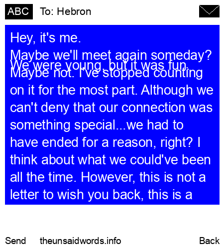 unsent message to Hebron